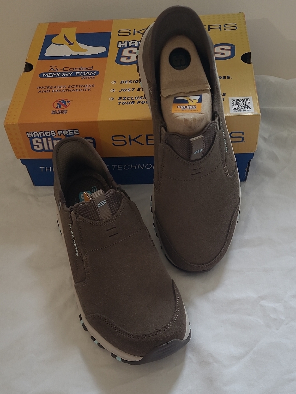 180016 Skechers Taupe Slip-On Casual Loafers